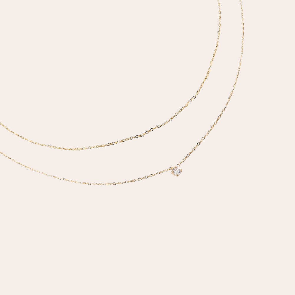 Aegle 2 Layer Kette 14K vergoldet