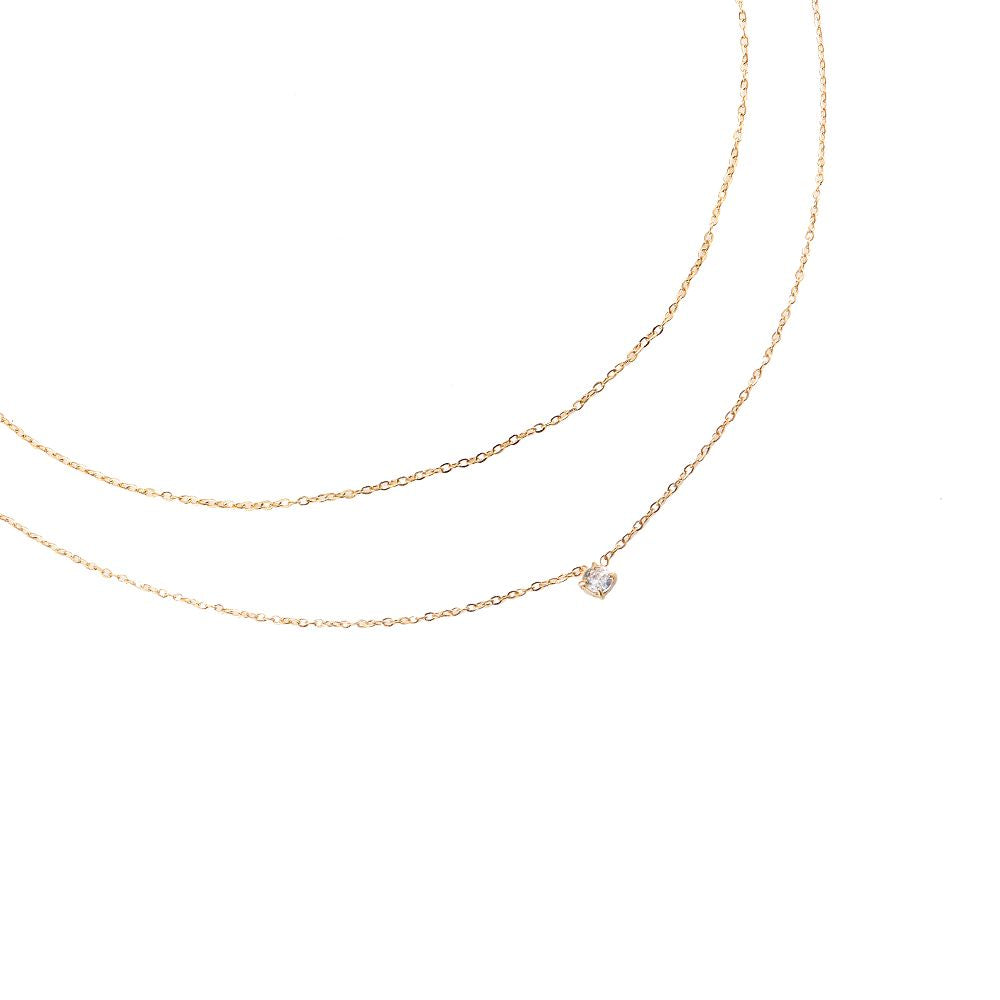 Aegle 2 Layer Kette 14K vergoldet