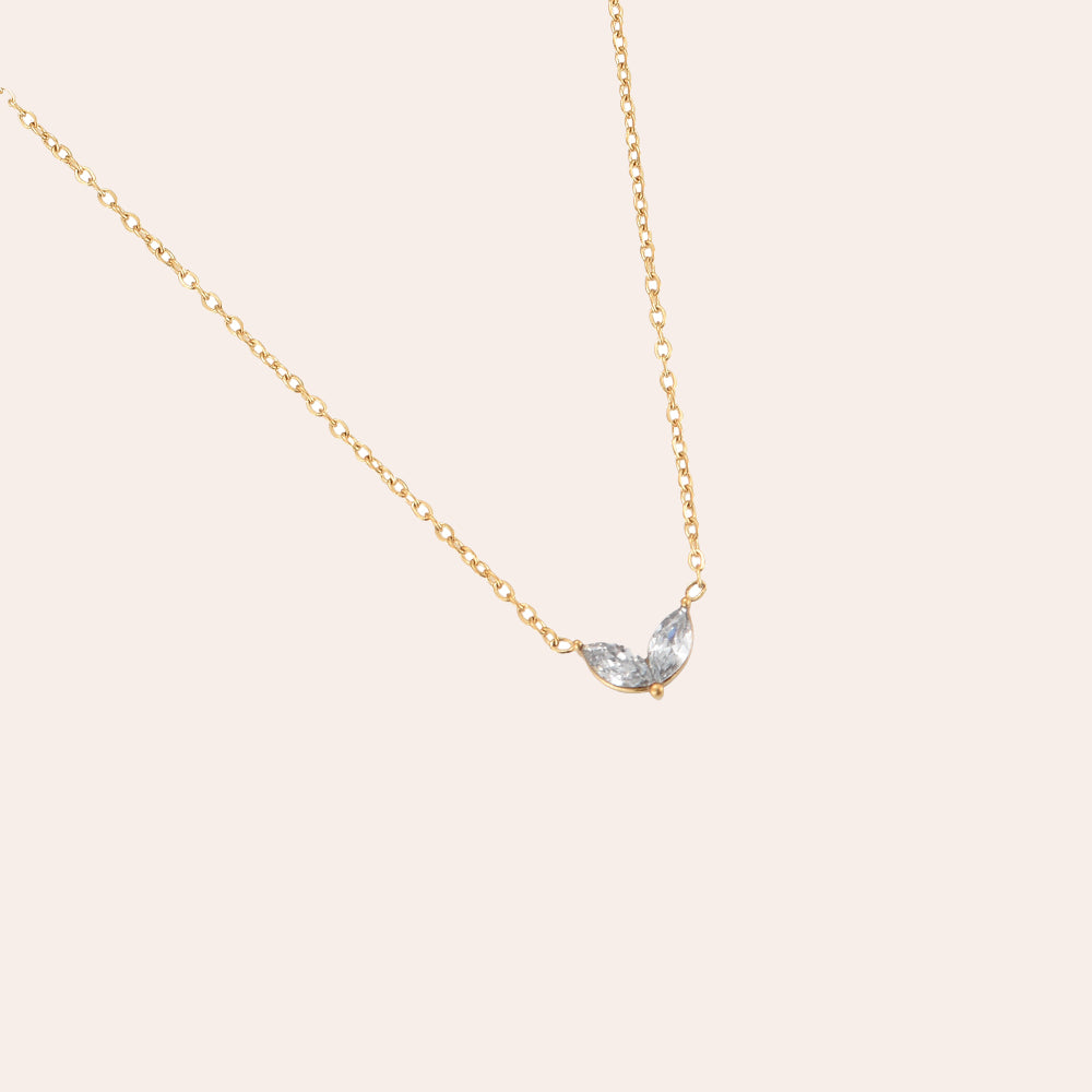 Jannes 2 Leaves Kette 14K vergoldet