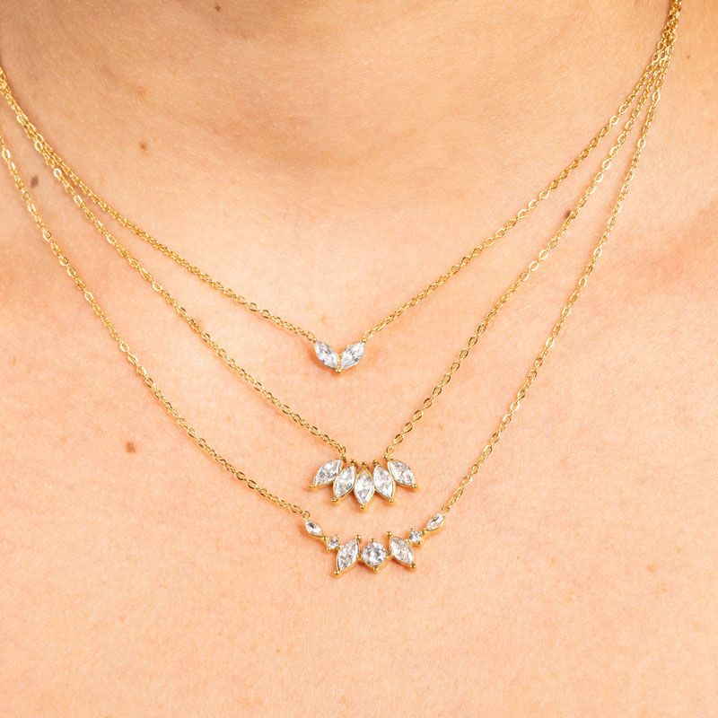 Jannes 2 Leaves Kette 14K vergoldet