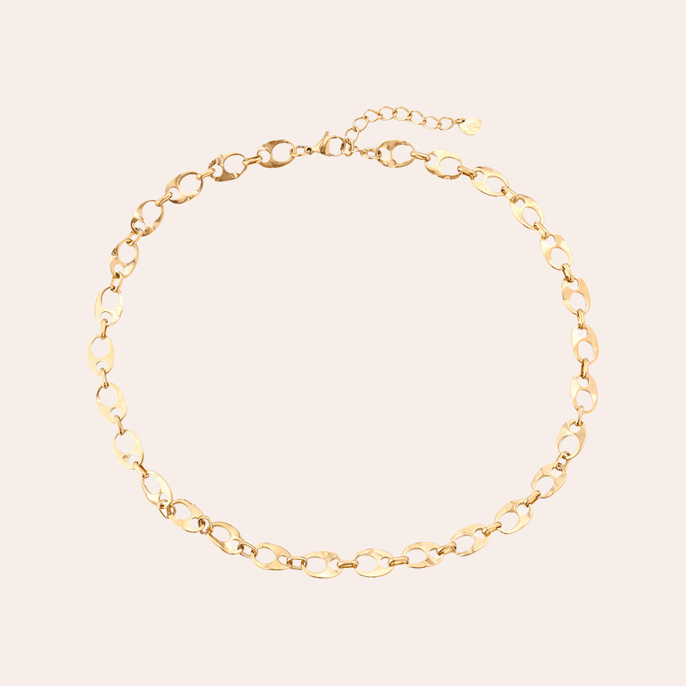 40cm Uneven Cute Nose Halskette 14K vergoldet