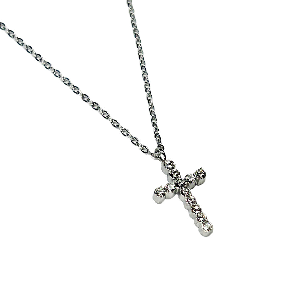Fine Diamond Cross Halskette 14K vergoldet