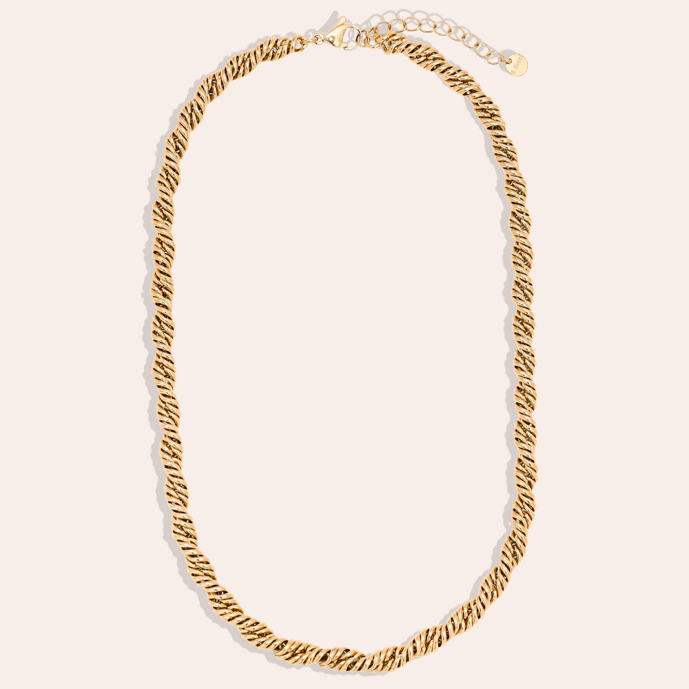 40cm Heavy Twist Halskette 14K vergoldet