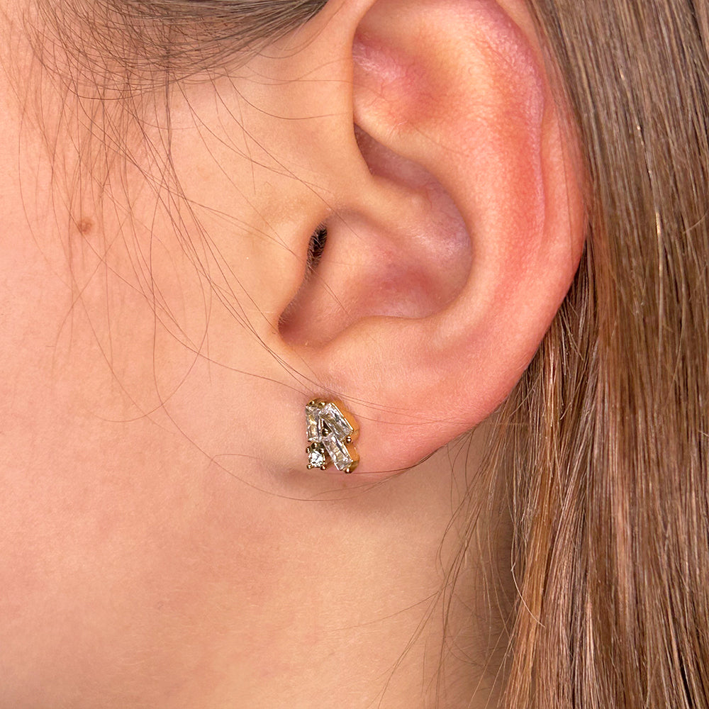 Cristal Diamond Ohrringe 14K vergoldet