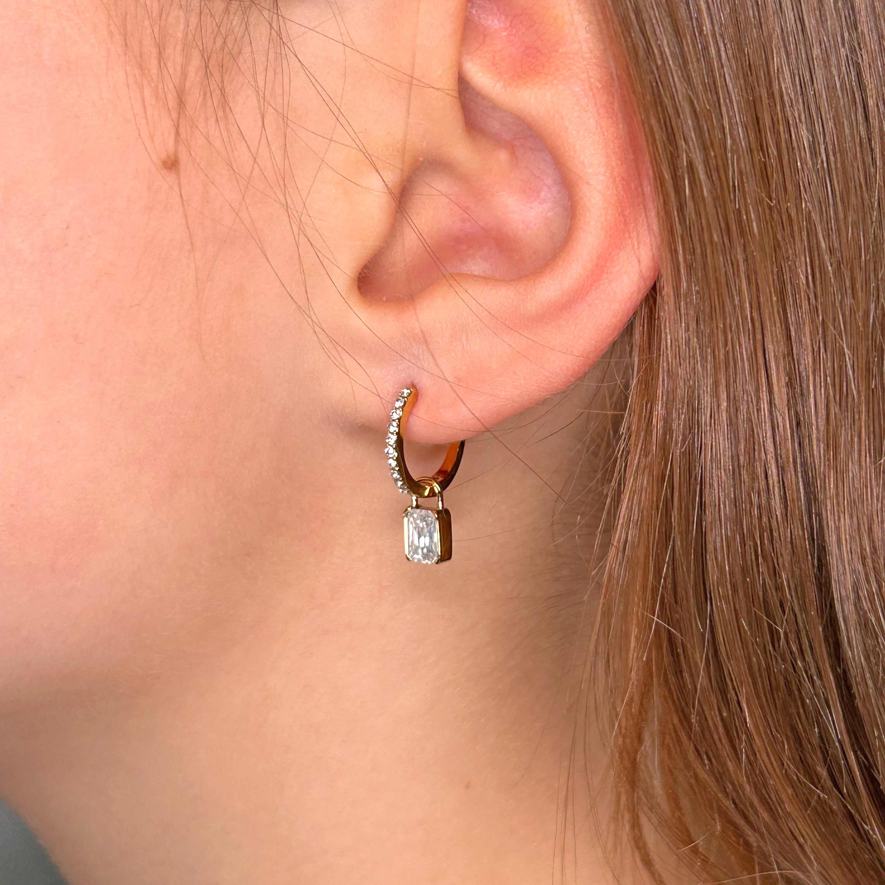 One Cube Diamonds Ohrringe 14K vergoldet