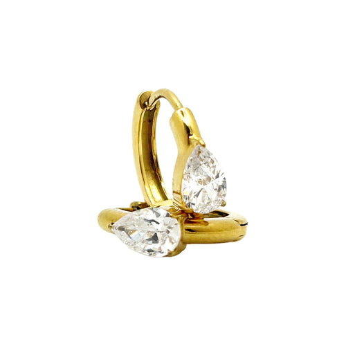 14mm Diamant Tropfen Ohrringe 14K vergoldet