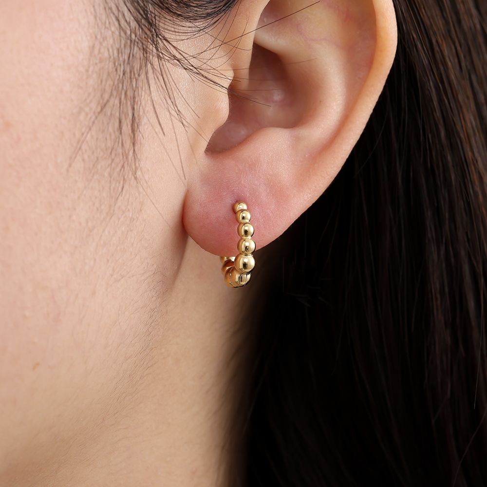 12mm Dots Cycle Ohrringe 14K vergoldet