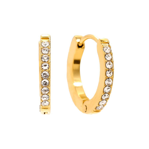 14mm Simple Diamant Hoop Ohrringe 14K vergoldet