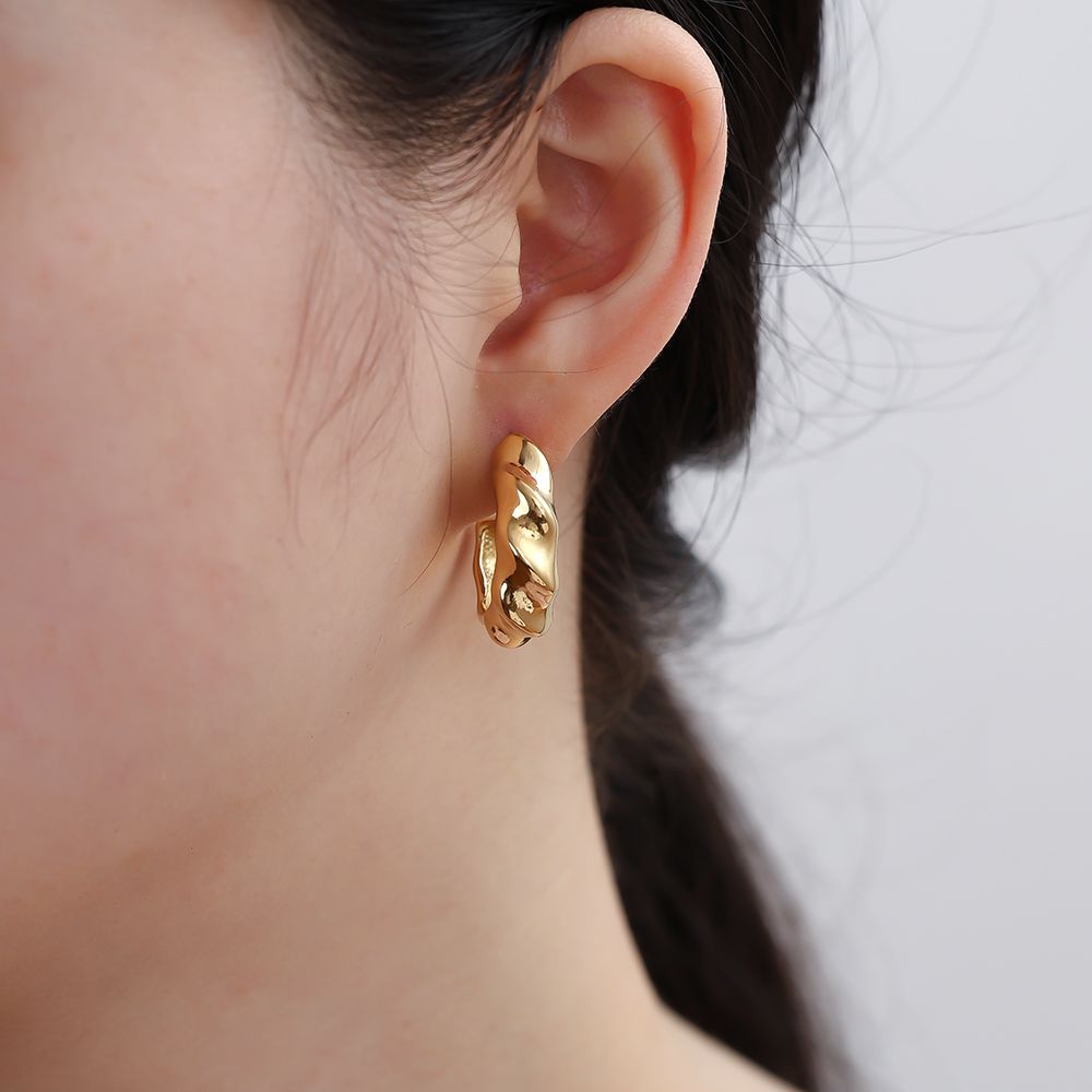 27mm Twist Jack Ohrringe 14K vergoldet