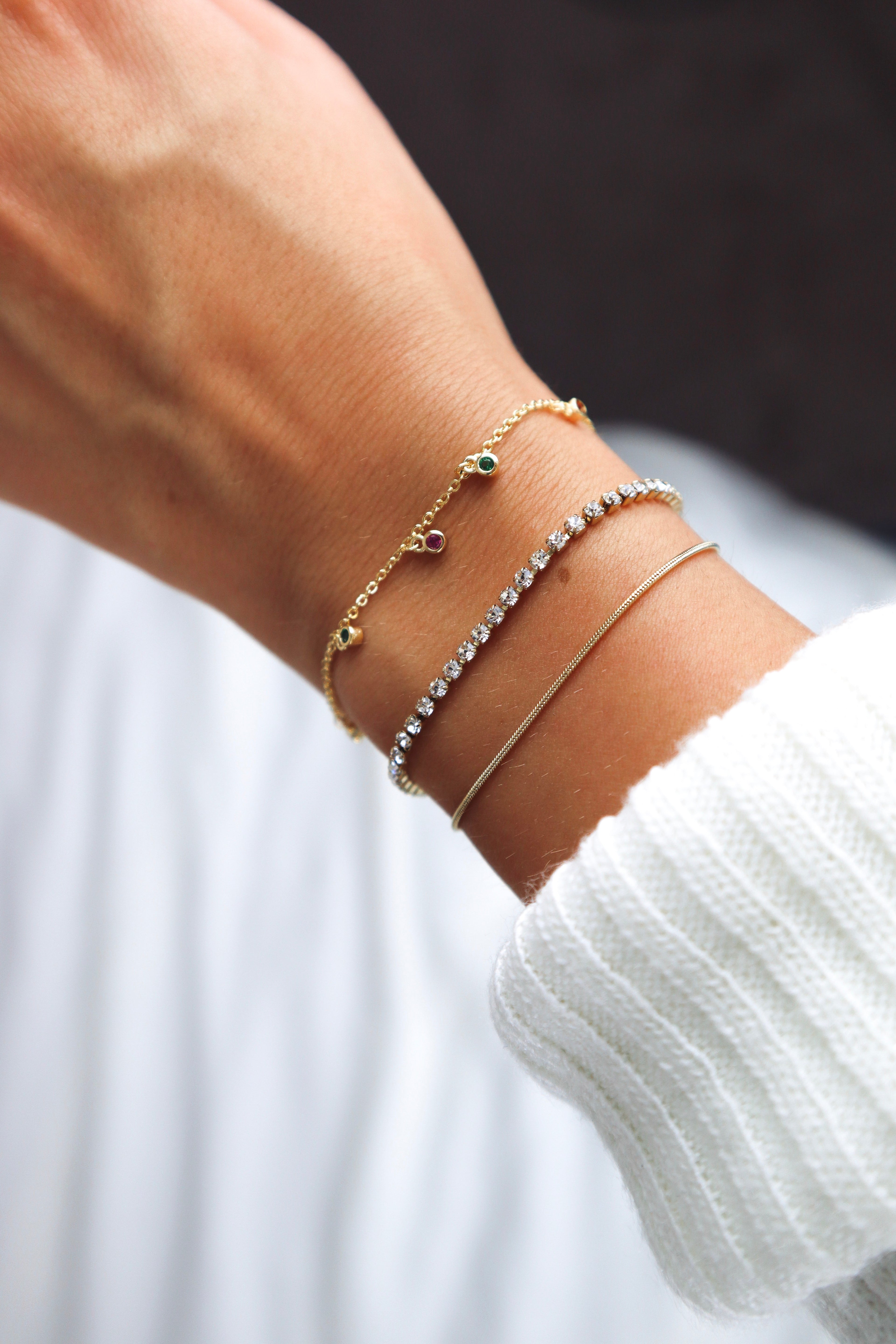 Fine Tennis Armband 14K vergoldet