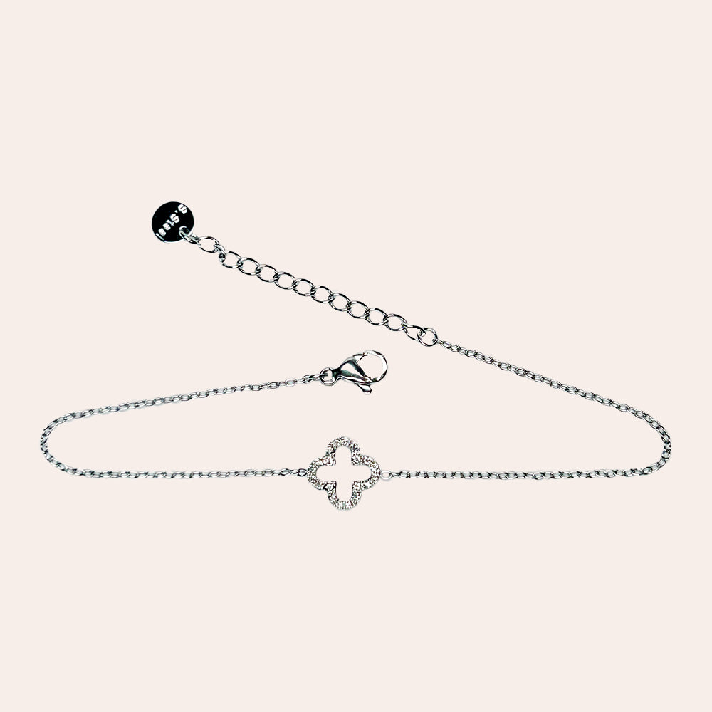 17cm Lucky Leaves Diamond Armband 14K vergoldet