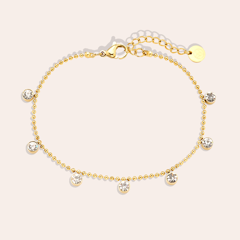 17cm Nice Diamond Dots Armband 14K vergoldet