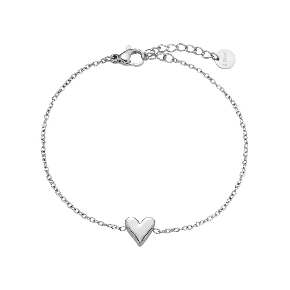 17cm Simple Heart Armband 14K vergoldet