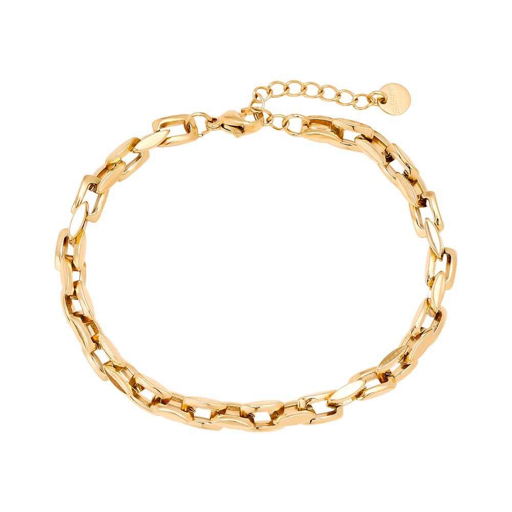 16cm Linked Chain Armkette 14K vergoldet