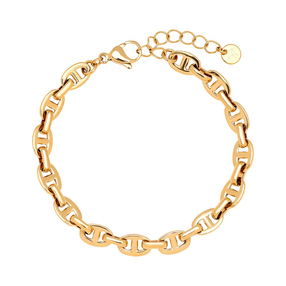 17cm Pig Nose Chain Armkette 14K vergoldet