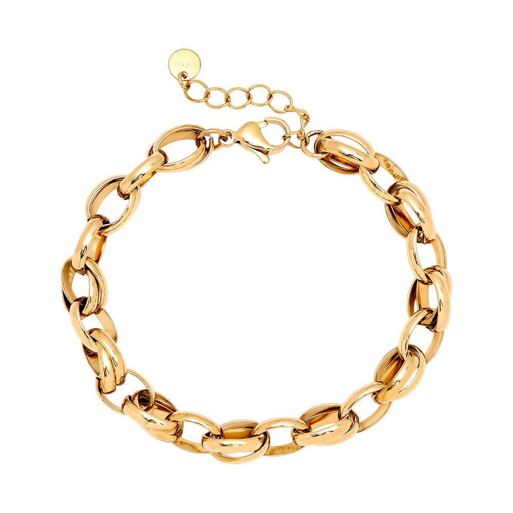 18cm Oval Chain Armkette 14K vergoldet