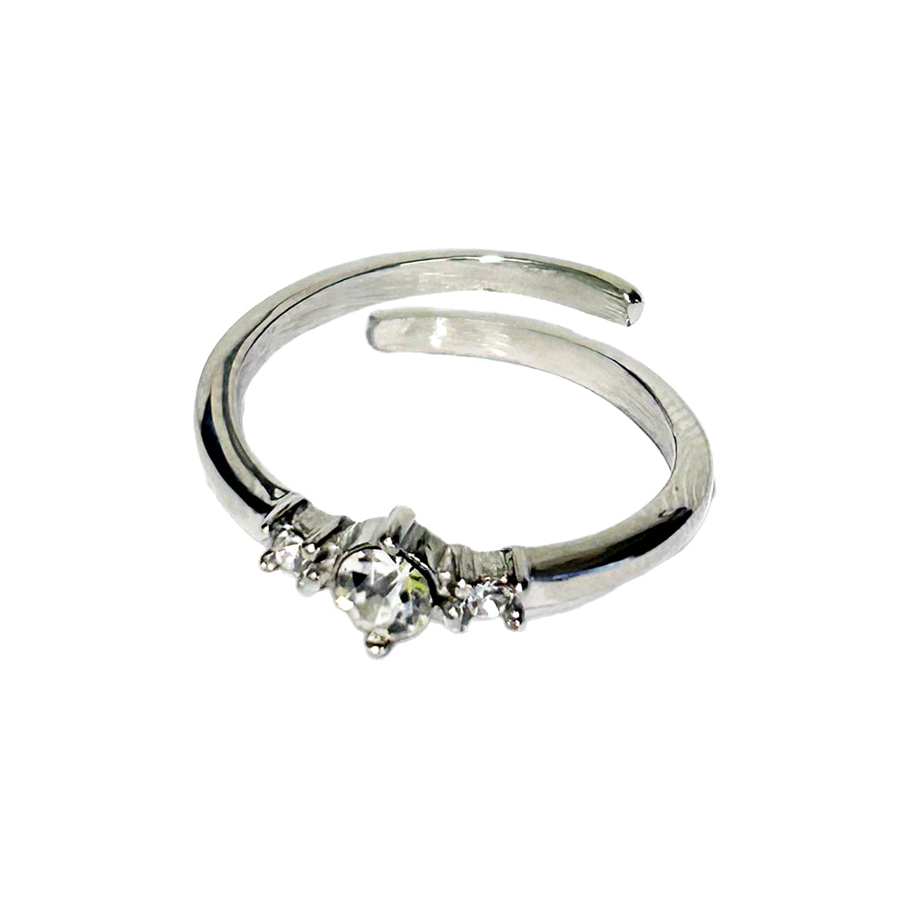 Three Diamonds Ring 14K vergoldet