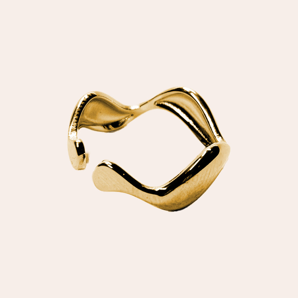 Thick Curvy Ring 14K vergoldet