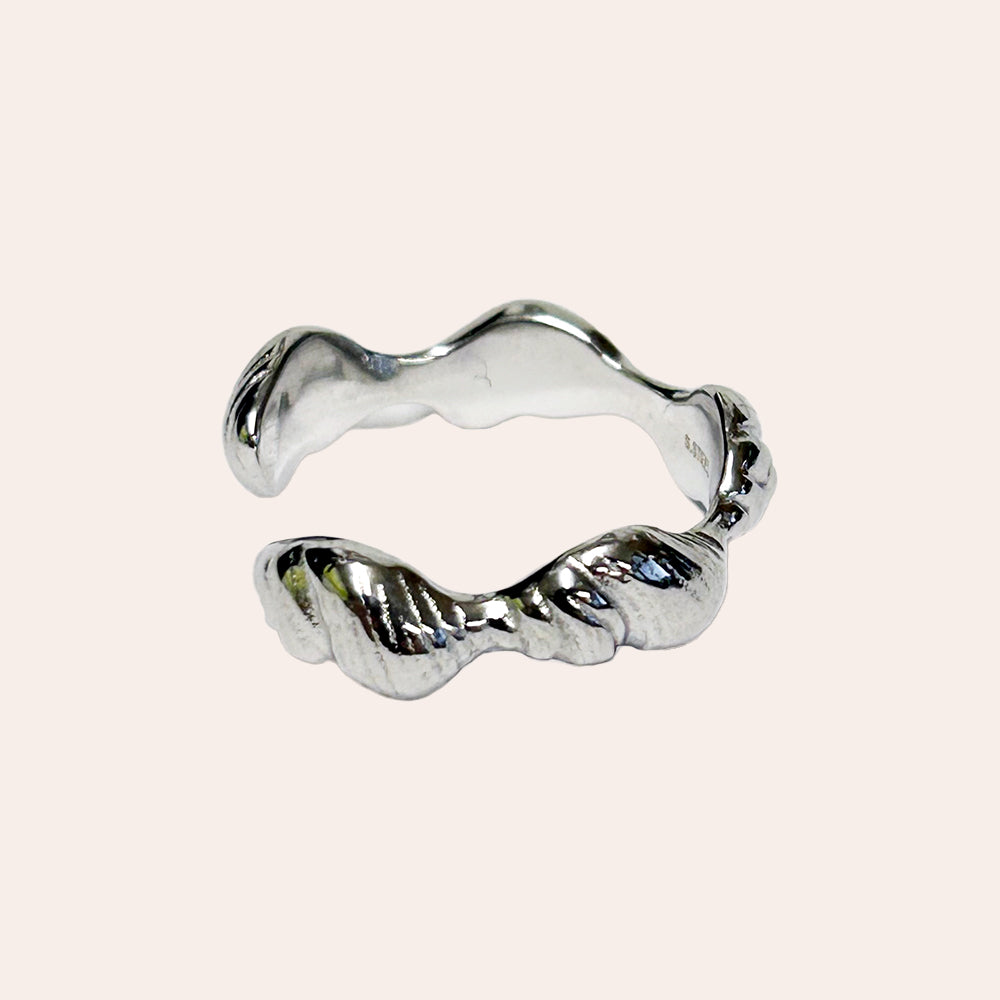 Relief Curvy Ring 14K vergoldet