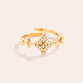 Schöner Stern Diamant Ring 14K vergoldet