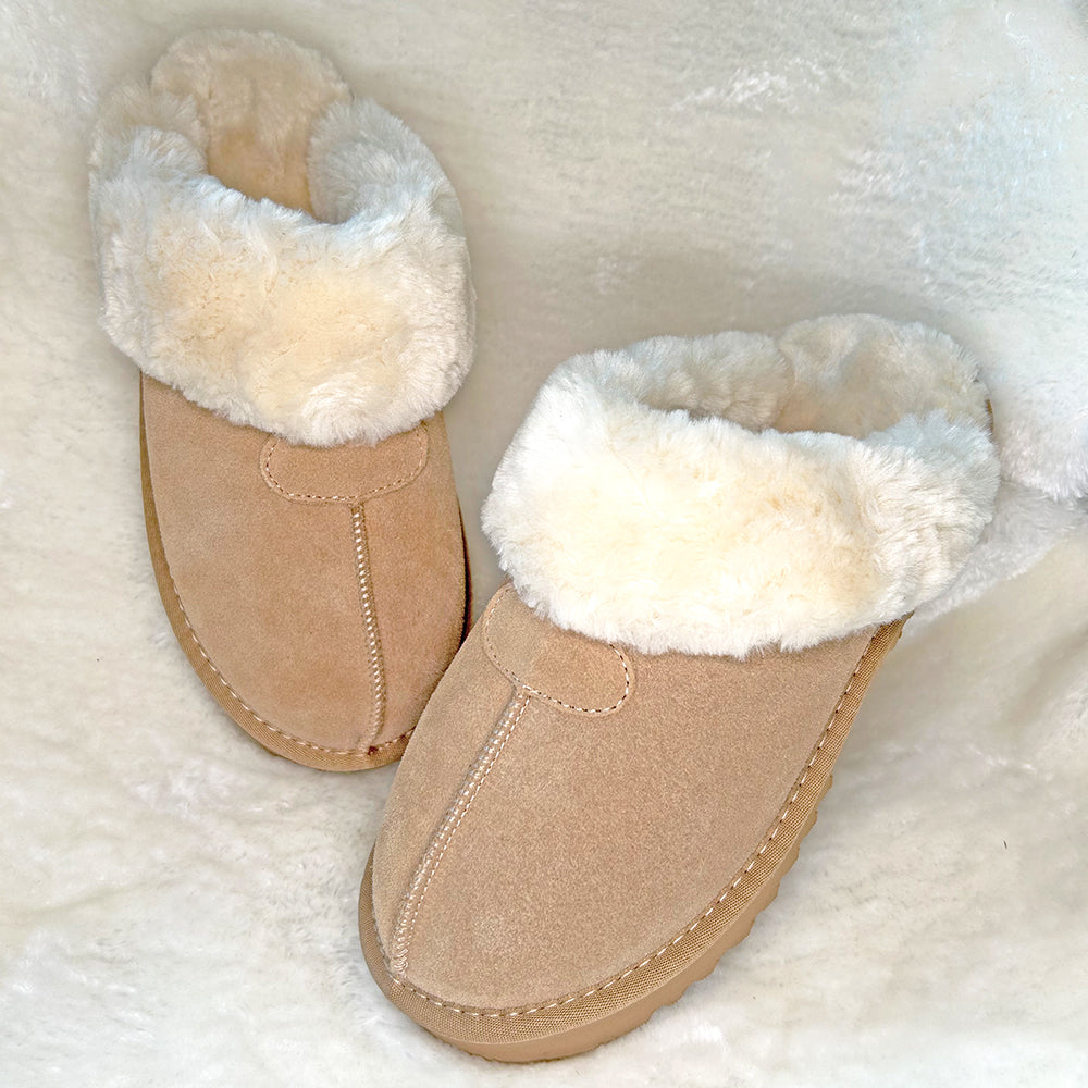 Echtleder Slipper gefüttert