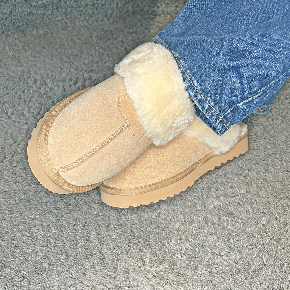 Echtleder Slipper gefüttert